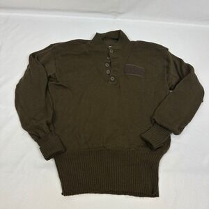 US Military Wool Sweater XL Pullover Ribbed Knit Olive Drab Commando Cold